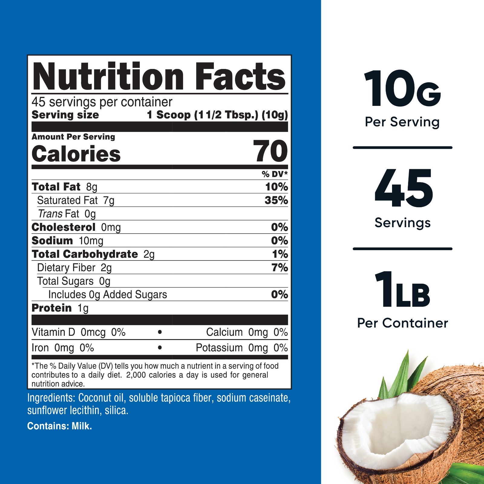 Nutricost Coconut Oil Powder (1LB)