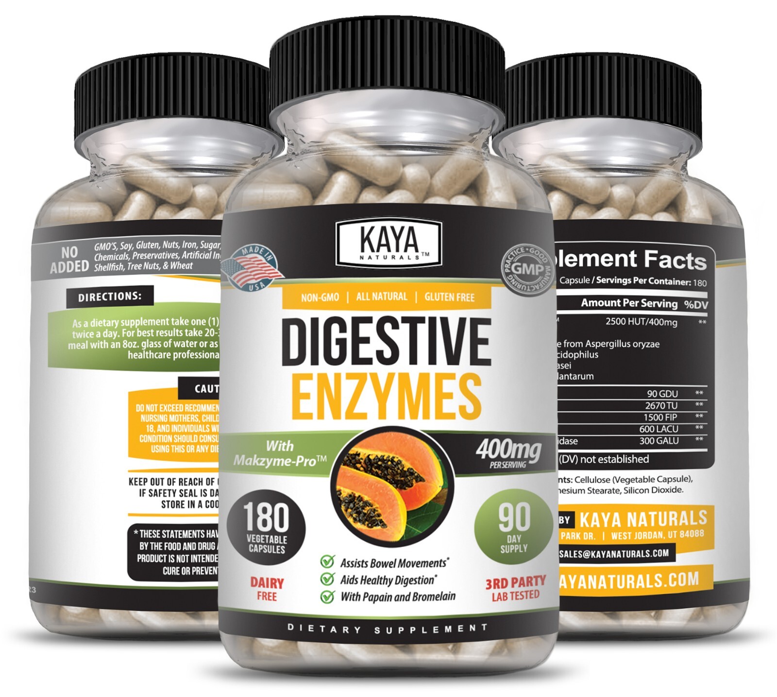 Digestive Enzymes Probiotics & Bromelain 180ct Constipation Bloating Gut Relief