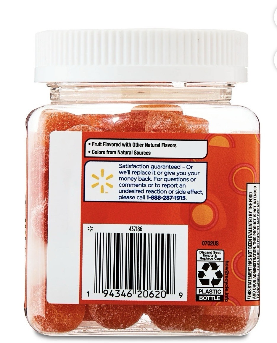 Probiotic + Prebiotic Dietary Supplement for Adults, Peach 30 Gummies.