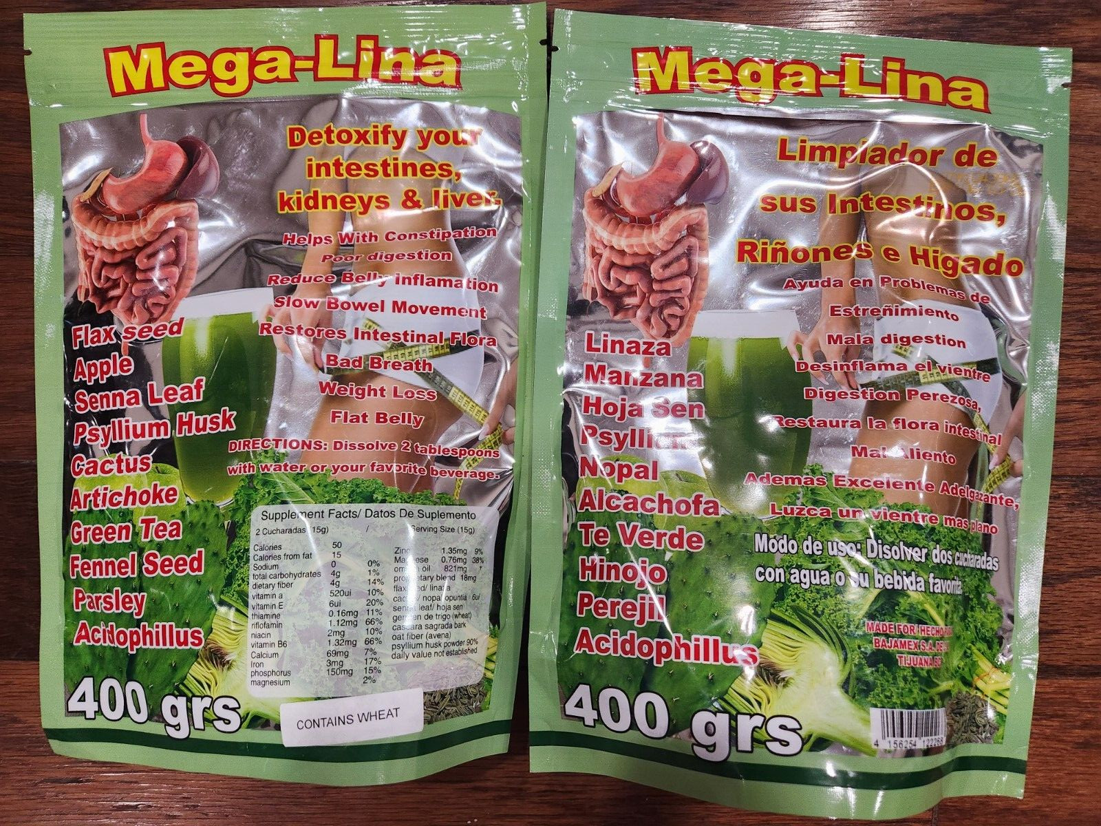 2 MEGALINA DETOXIFY INTESTINES, KIDNEYS & LIVER FLAX SEED 14 OZ 12/28 FRESH NEW