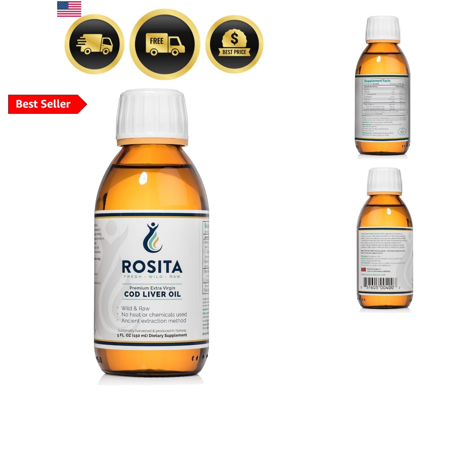 Rosita Extra Virgin Cod Liver Oil Liquid