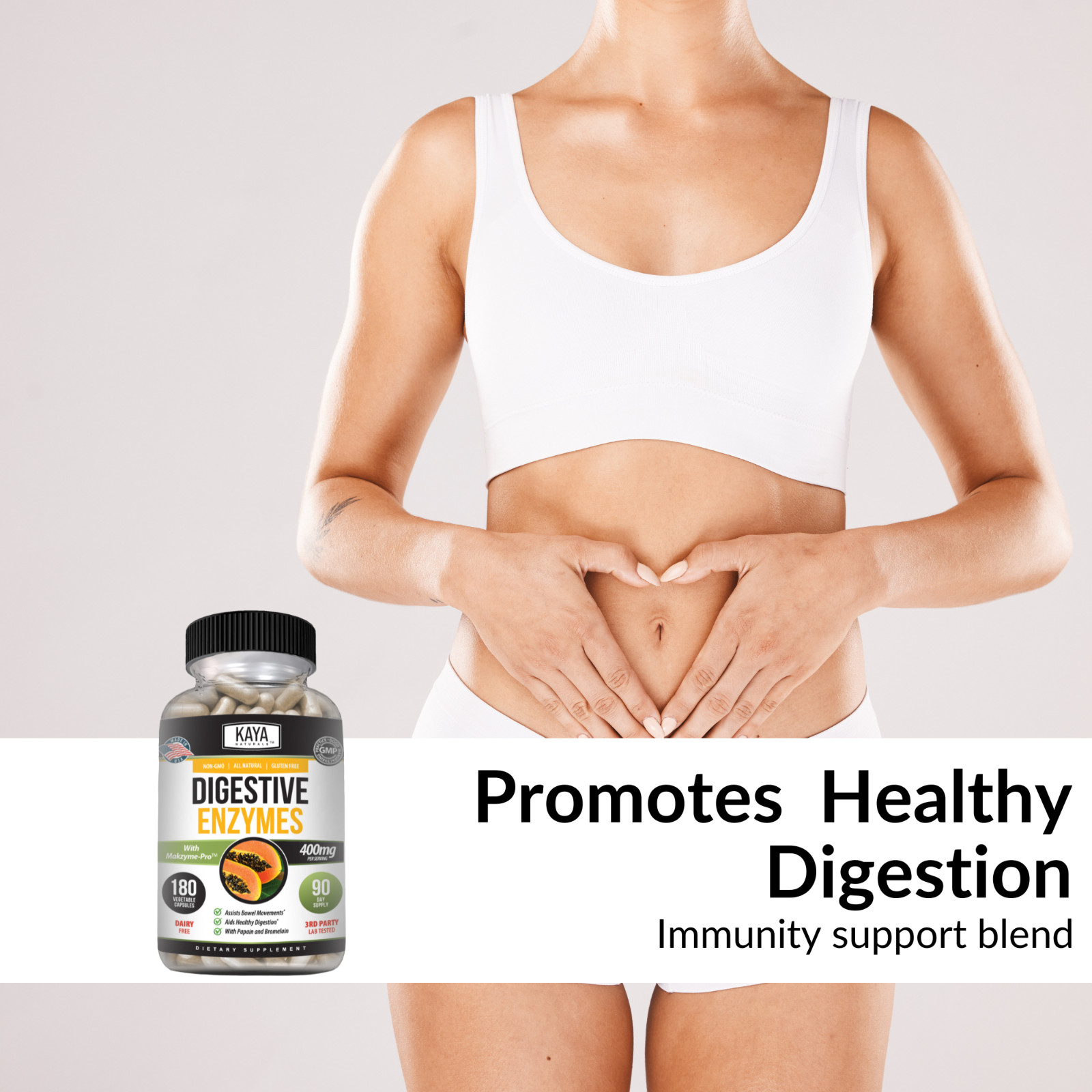 Digestive Enzymes Probiotics & Bromelain 180ct Constipation Bloating Gut Relief