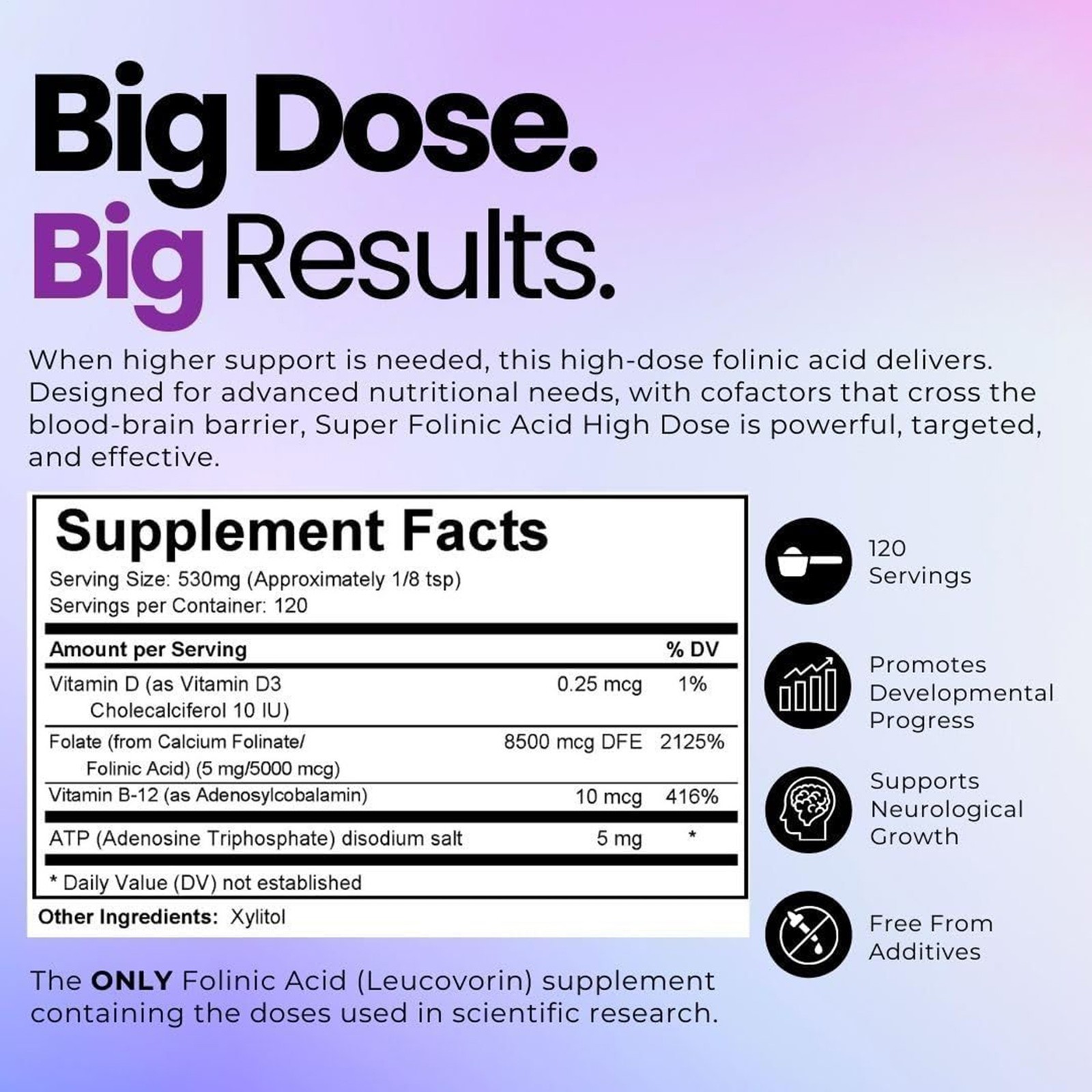 Awakening Spectrum Super Folinic Acid High Dose Dietary Supplement Powder