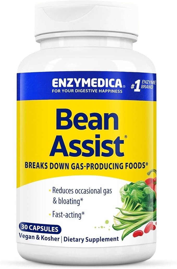 Enzymedica Bean Assist Digestive Enzymes for Gas & Bloating 30 Caps
