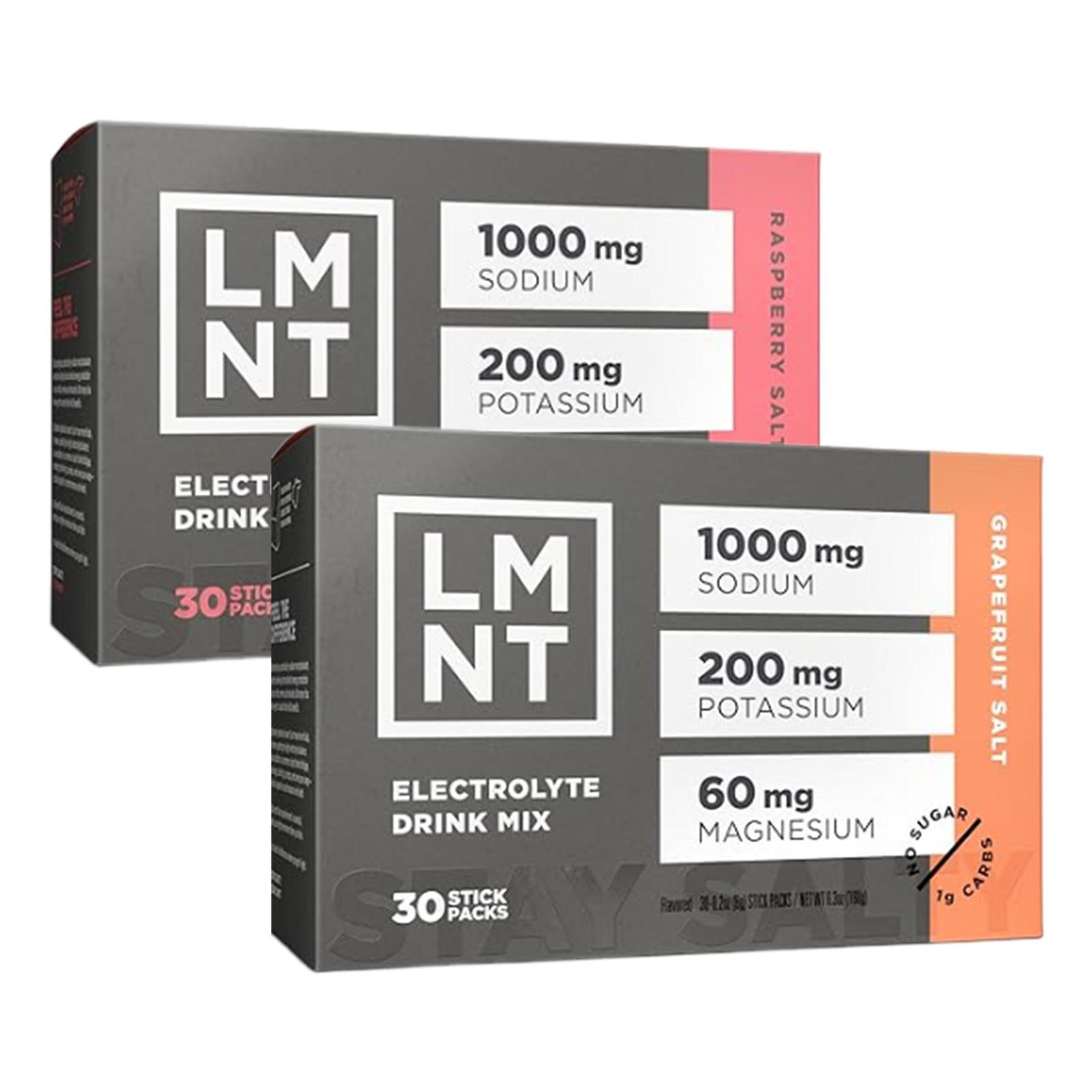 LMNT Electrolytes 30-Pack Raspberry Salt Grapefruit ZERO-Sugar NEW Keto