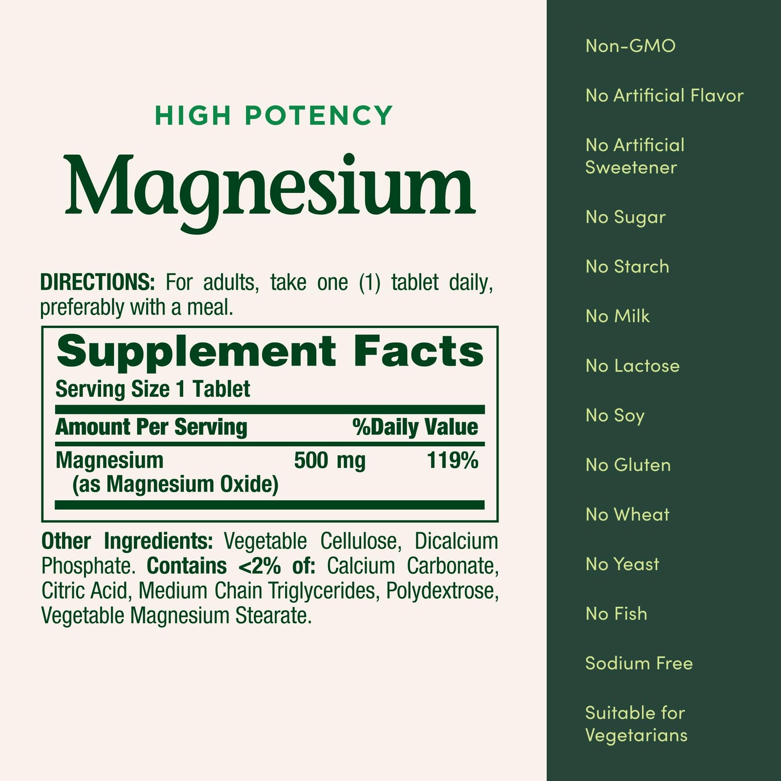 Nature’s Bounty Magnesium, Mineral Supplement, 100 Count (Single Pack)
