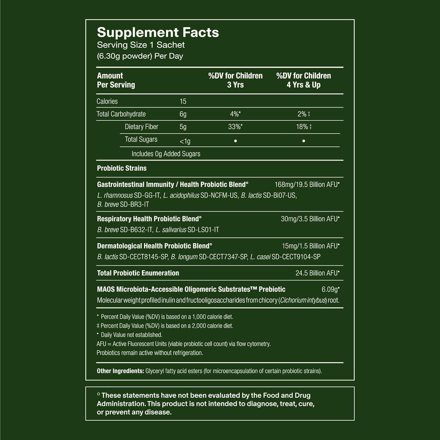 Seed PDS-08 Pediatric Daily Synbiotic – Fiber-Based Prebiotic & Probiotic for Ki