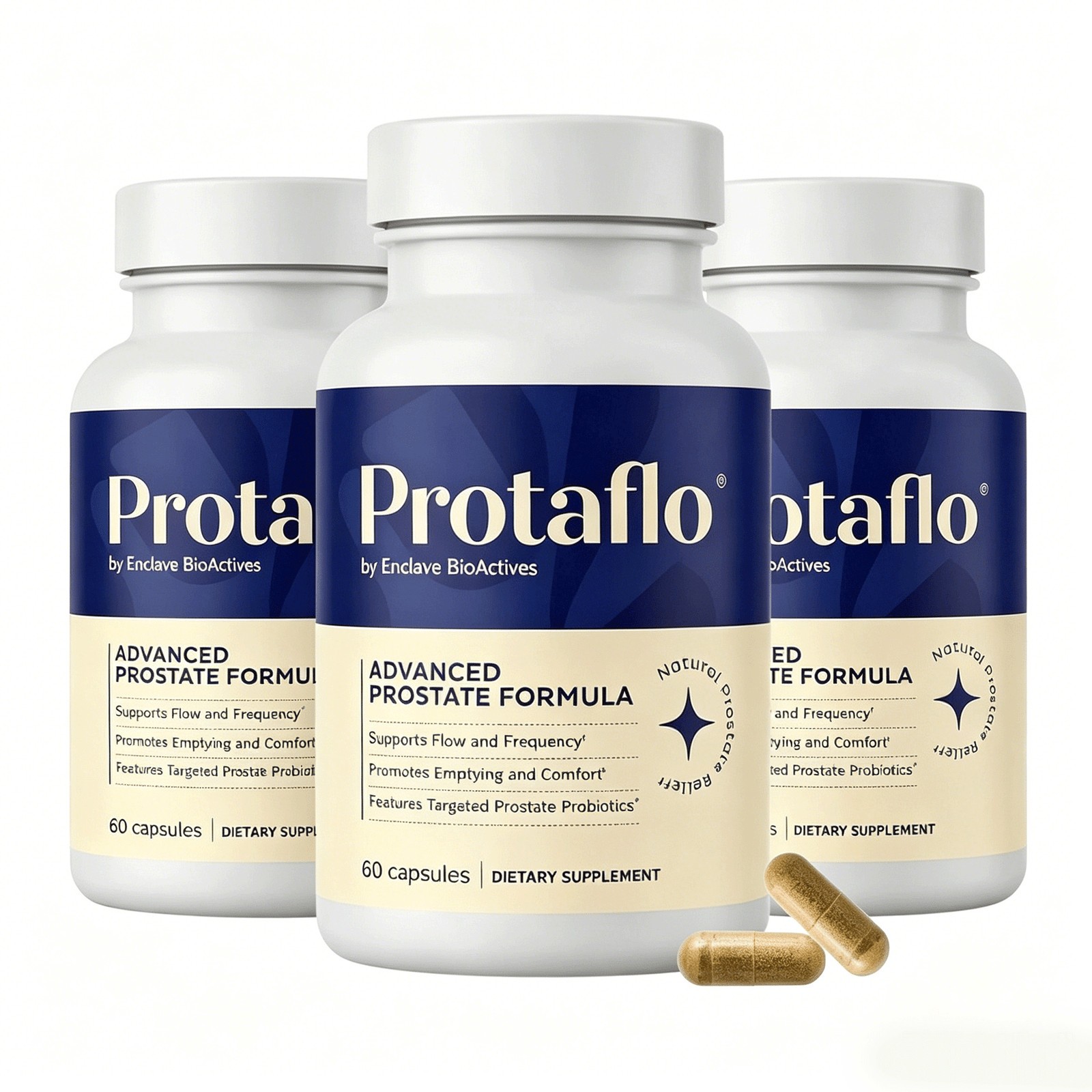 3x Enclave BioActives Protaflo Prostate Formula 60 Capsules D3 Zinc Supplements