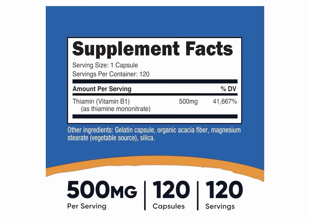 Nutricost Vitamin B1 Thiamine Capsule – 120 Exp 02/2028