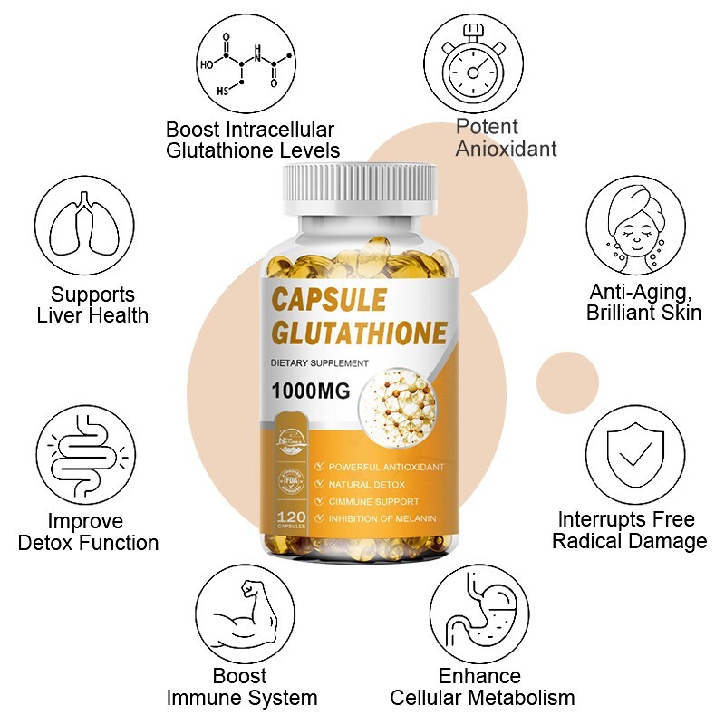 L-Glutathione 1000mg Capsules – Antioxidant, Liver, Immune & Cell Health Support