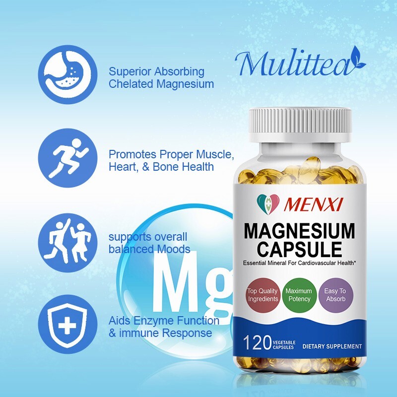 Magnesium Glycinate Capsules 500mg Per Serving-Highest Potency Capsules 60/120PC