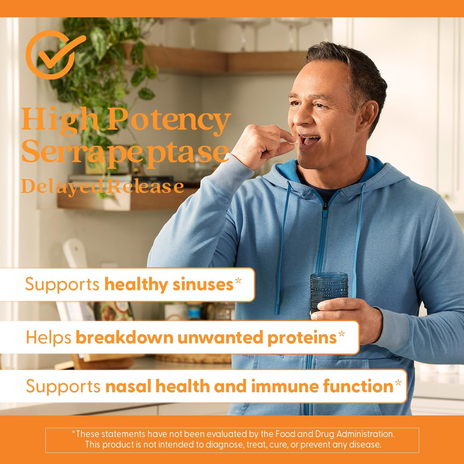 Serrapeptase Supplement for Men & Women – Proteolytic Enzyme for Sinus & Immune
