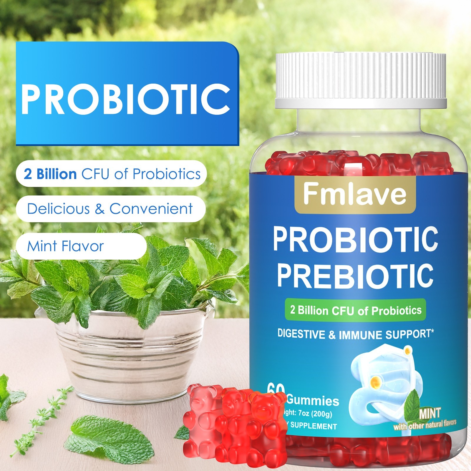 Digestive Advantage Daily Probiotics 120 Gummies EXP 2027, 2 Billion CFUs 2 Pack