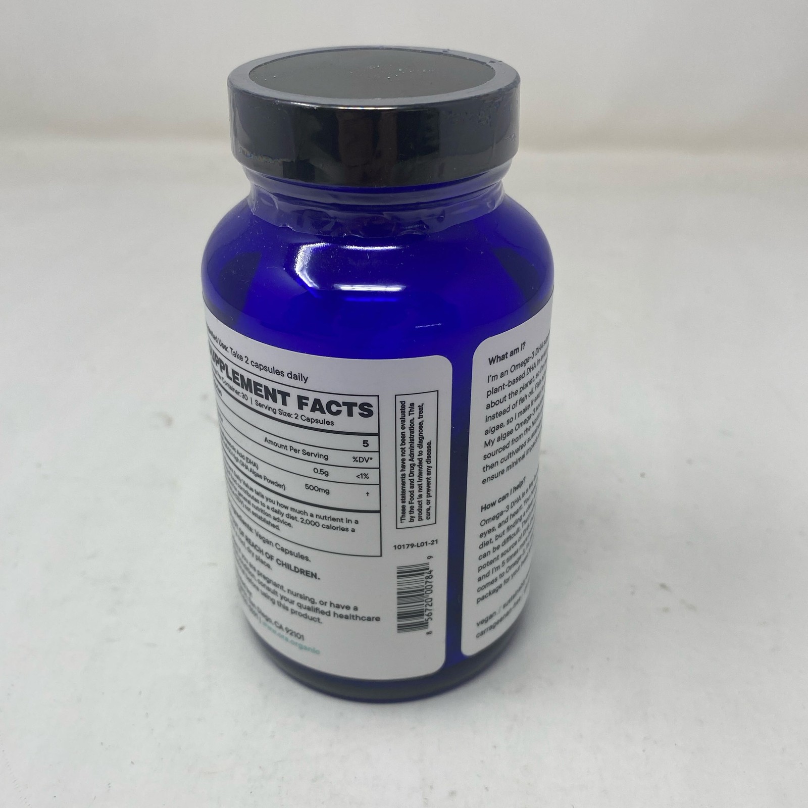 Ora Organic Head & Heart Omega-3 DHA 500mg, 60 Caps, Blue Bottle