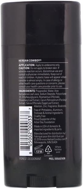 Herban Cowboy Forest Deodorant Maximum Protection 2.8 Ounce, 3 Pack
