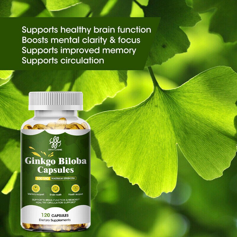 1/3/5XOrganic Ginkgo Biloba 500mg, Ginko Biloba Leaf,Memory & Concentration