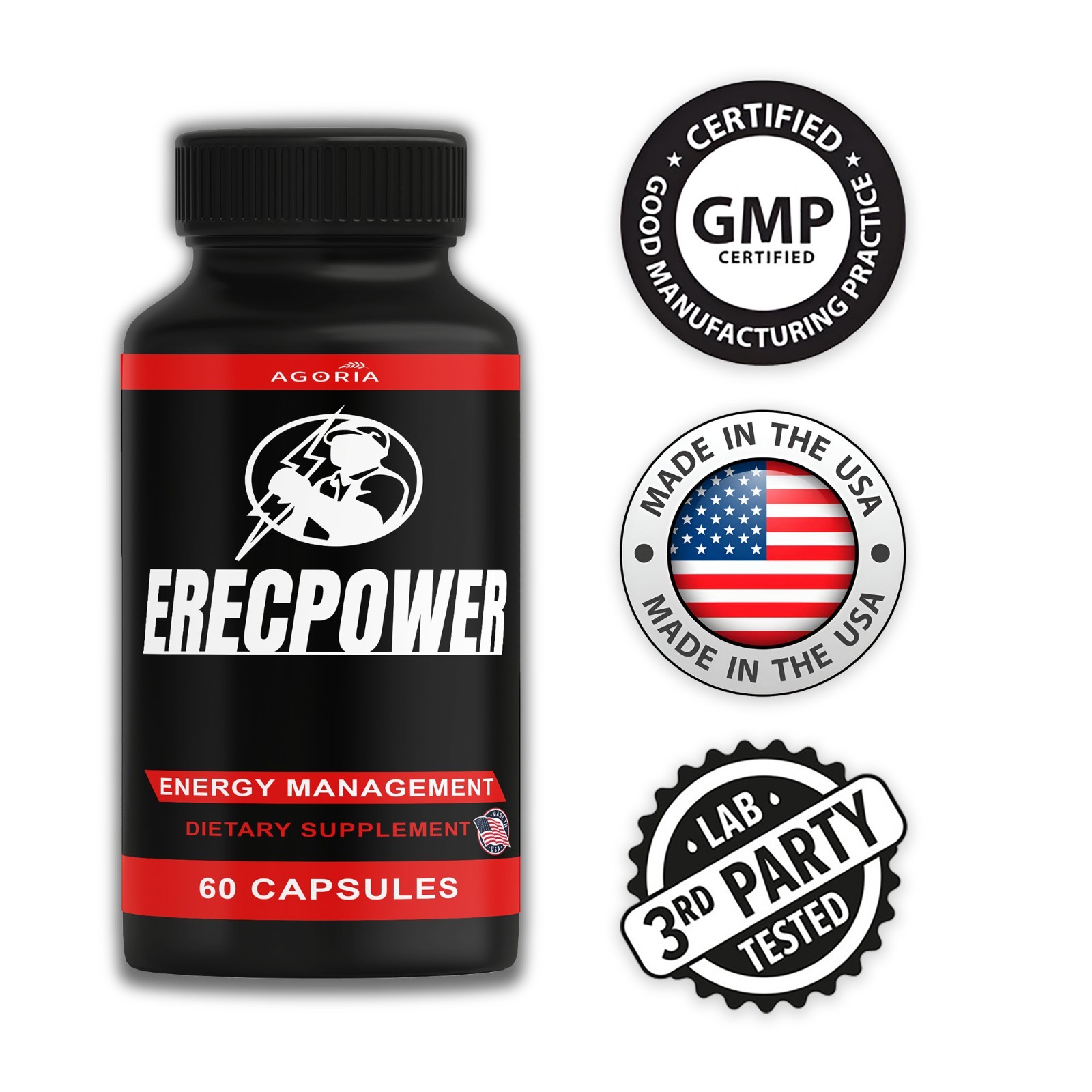 Erecpower Energy Management Multivitamin Health Supplement (240 Capsules) 4-Pack