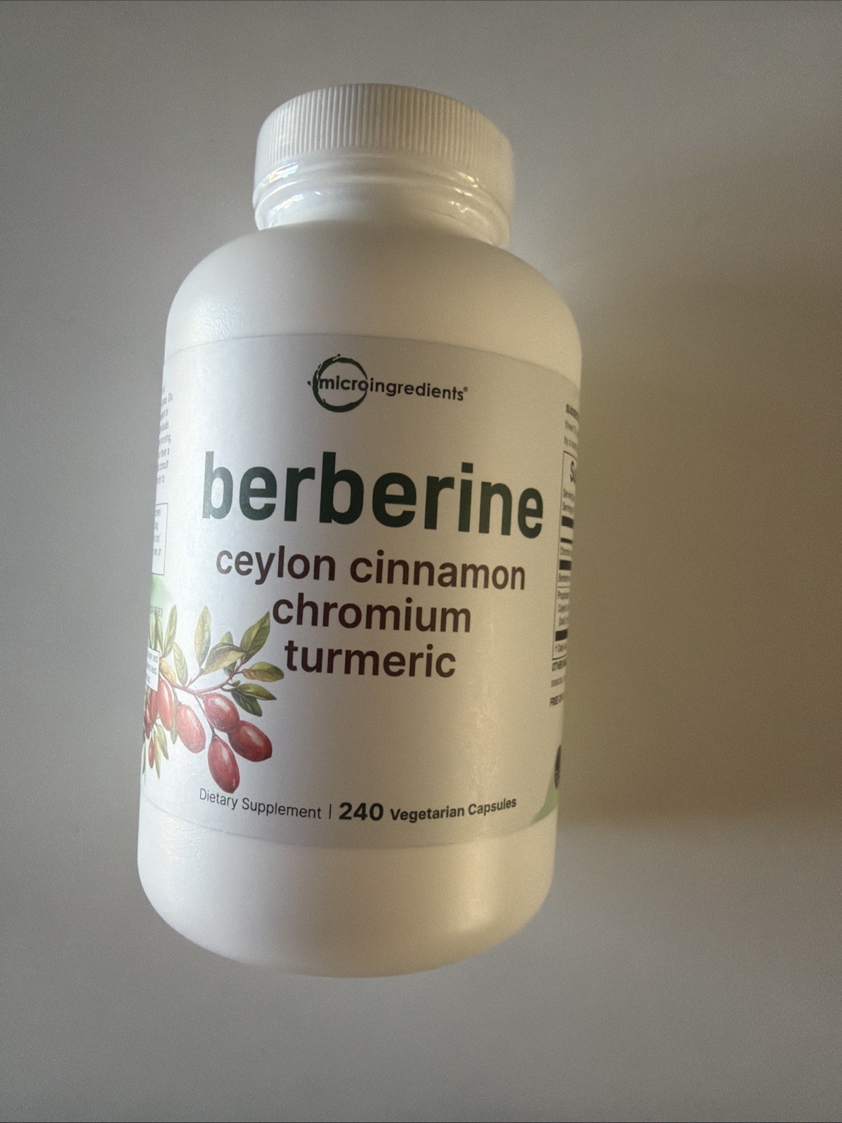 “Berberine Supplement with Ceylon Cinnamon, Chromium & Turmeric – 240 Veggie
