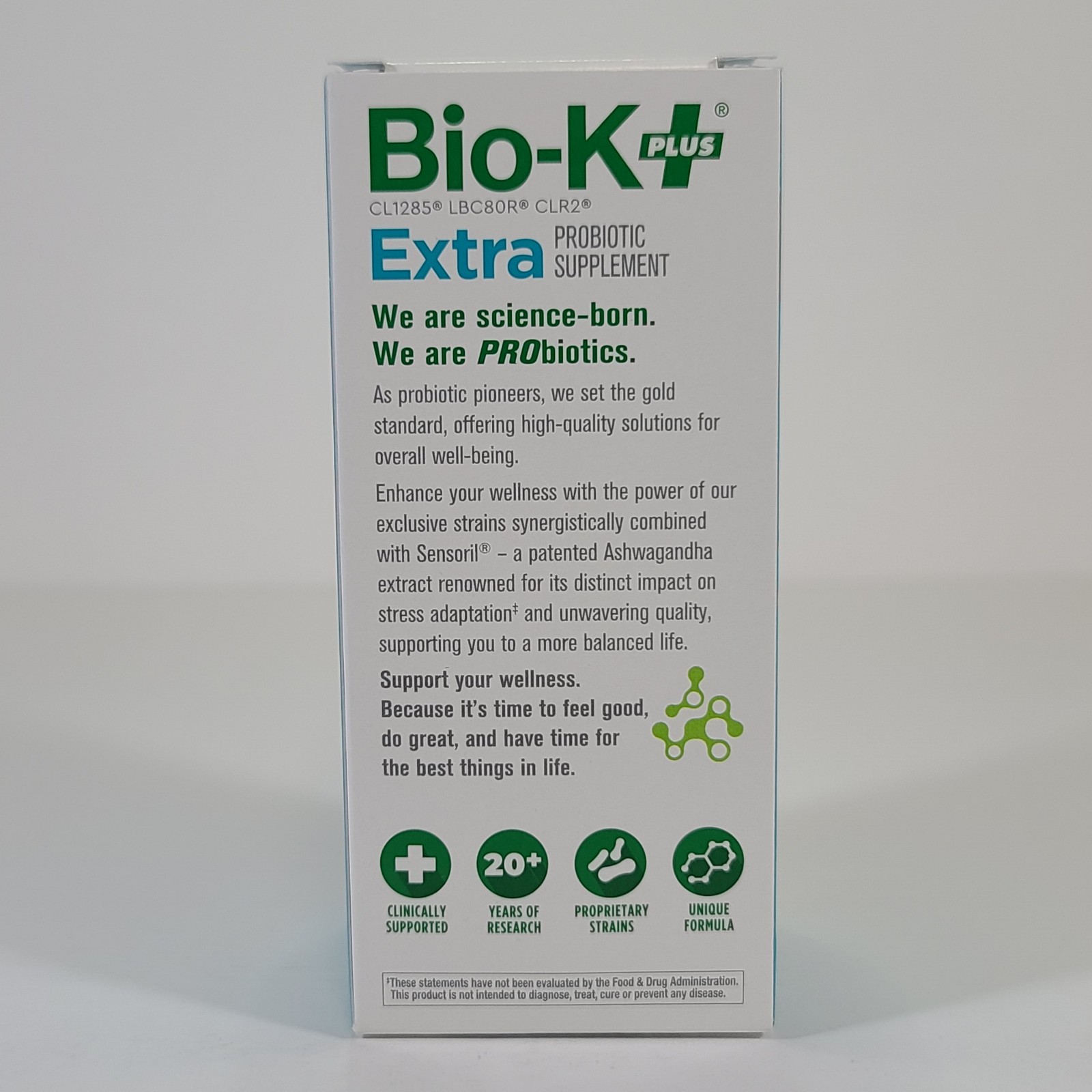 Bio-K+ Plus Extra Stress Support Probiotic Supplement Vegan 60 Capsules 01/2026