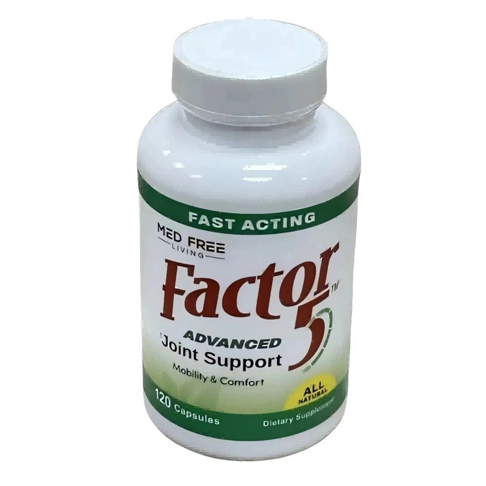 3PC Med Free Living Factor 5 Organic Joint & Muscle Support Complex 120 Capsules