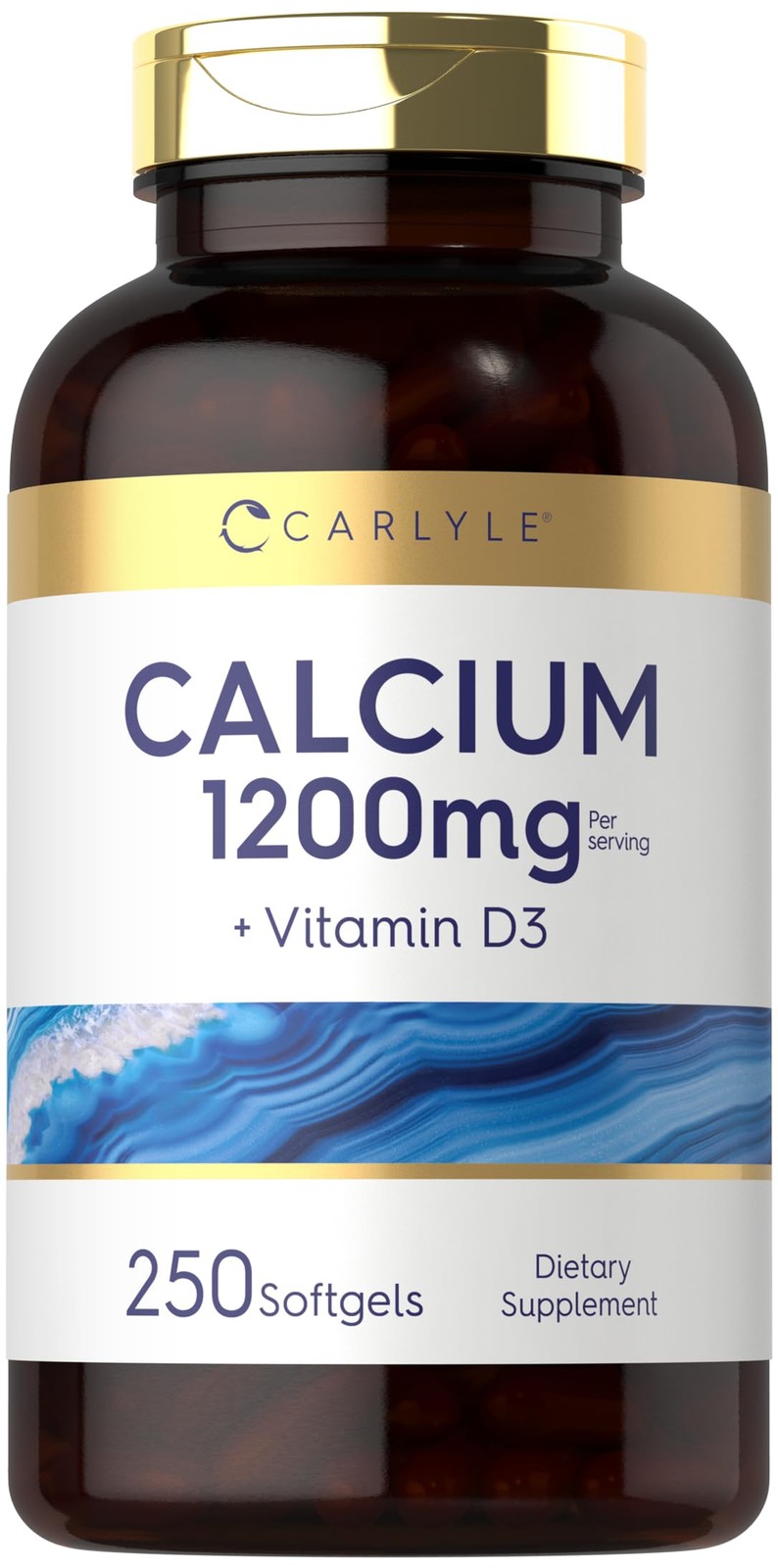 Carlyle Calcium 1200 mg with Vitamin D3 | 250 Softgels 250 Count (Pack of 1)