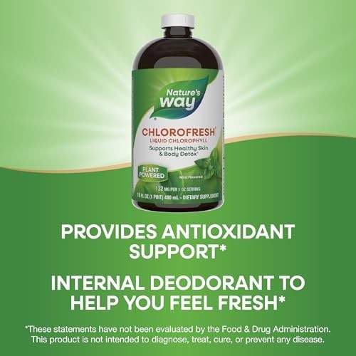 Nature’s Way Chlorofresh, Liquid Chlorophyll, Healthy Skin & Body Detox 16 Fl Oz