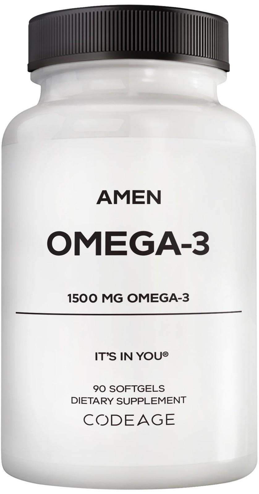 Amen Omega-3 Fish Oil 1500mg, EPA & DHA, High Potency, 90 Softgels | Fish oil…