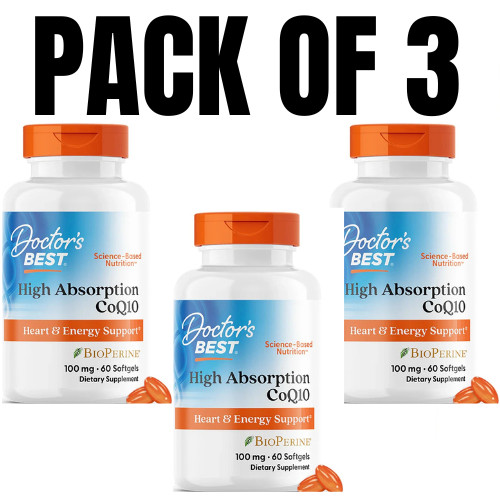 Doctor’s Best High Absorption CoQ10 – 60 Count (Pack of 3)