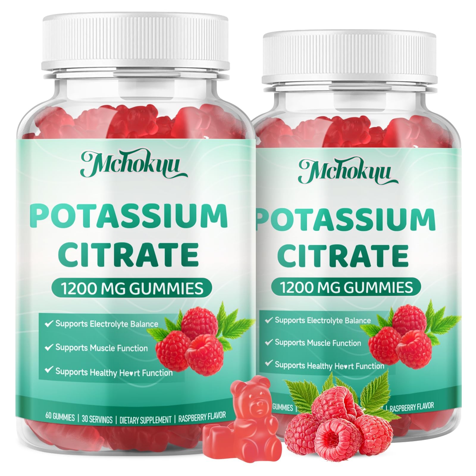 Potassium Citrate Supplement Gummies, 60 Count (Pack of 1)
