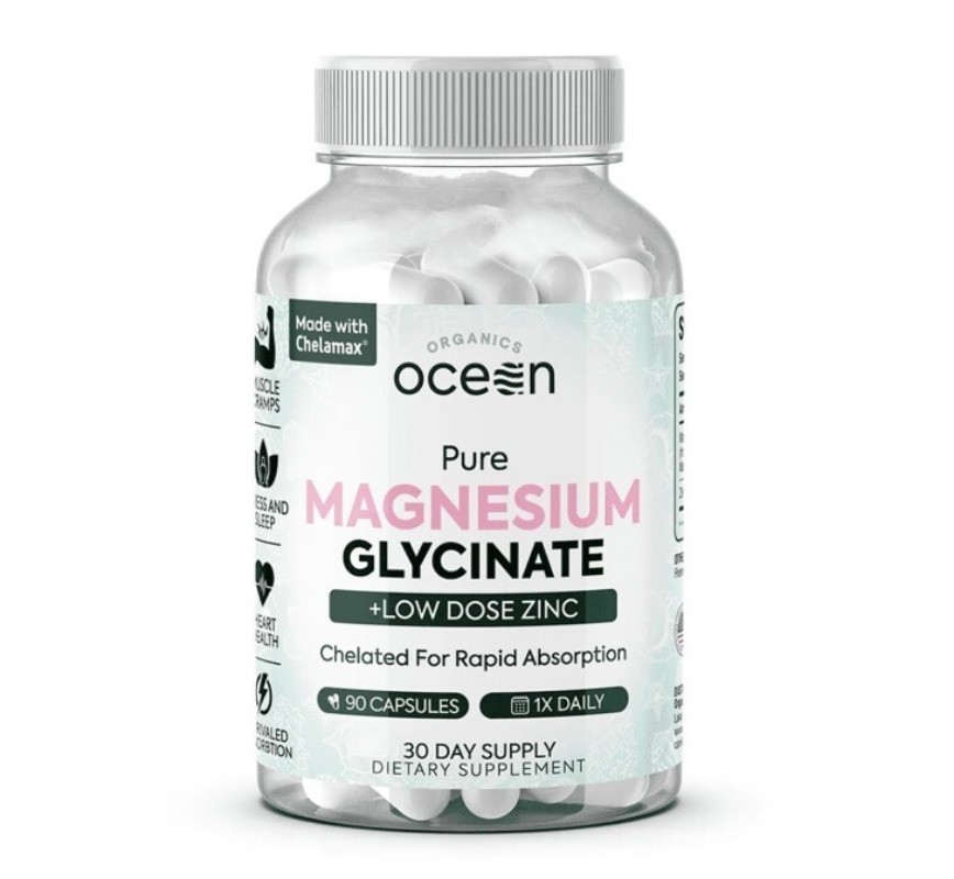 Organics Ocean Pure Magnesium Glycine Zinc, 2 packs, 90 capsules