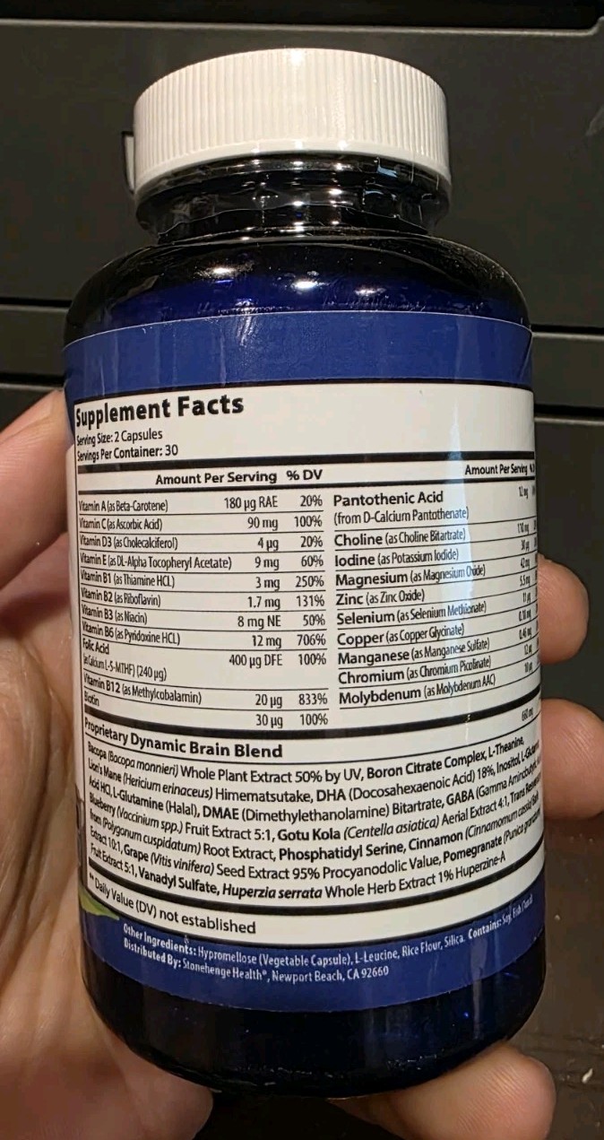 Stonehenge Health Dynamic Brain Memory Focus Clarity 60 Capsules Exp. 07/2026