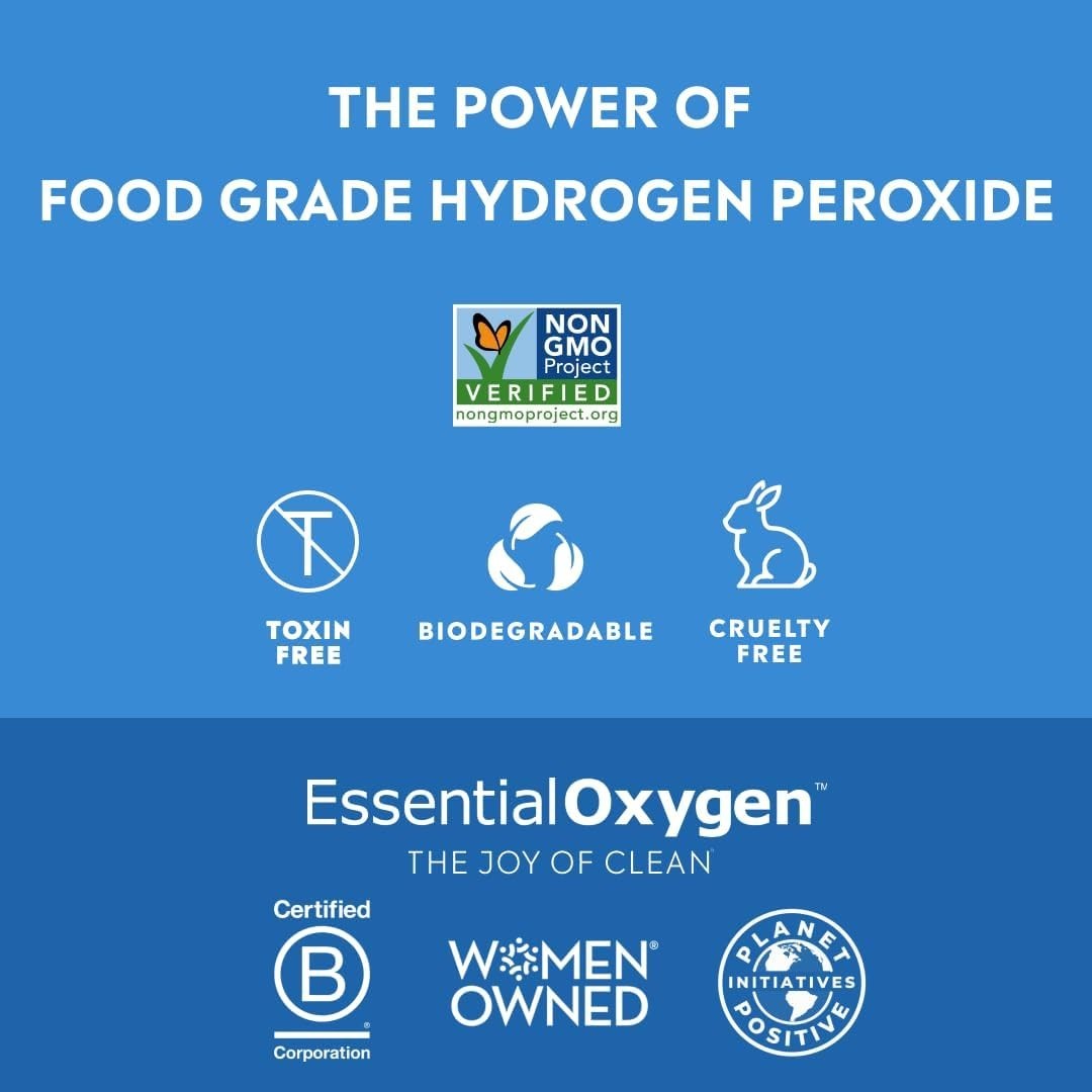 Versatile 32 Fl Oz Food Grade Hydrogen Peroxide – Cleaner for Home, Pets, Plants