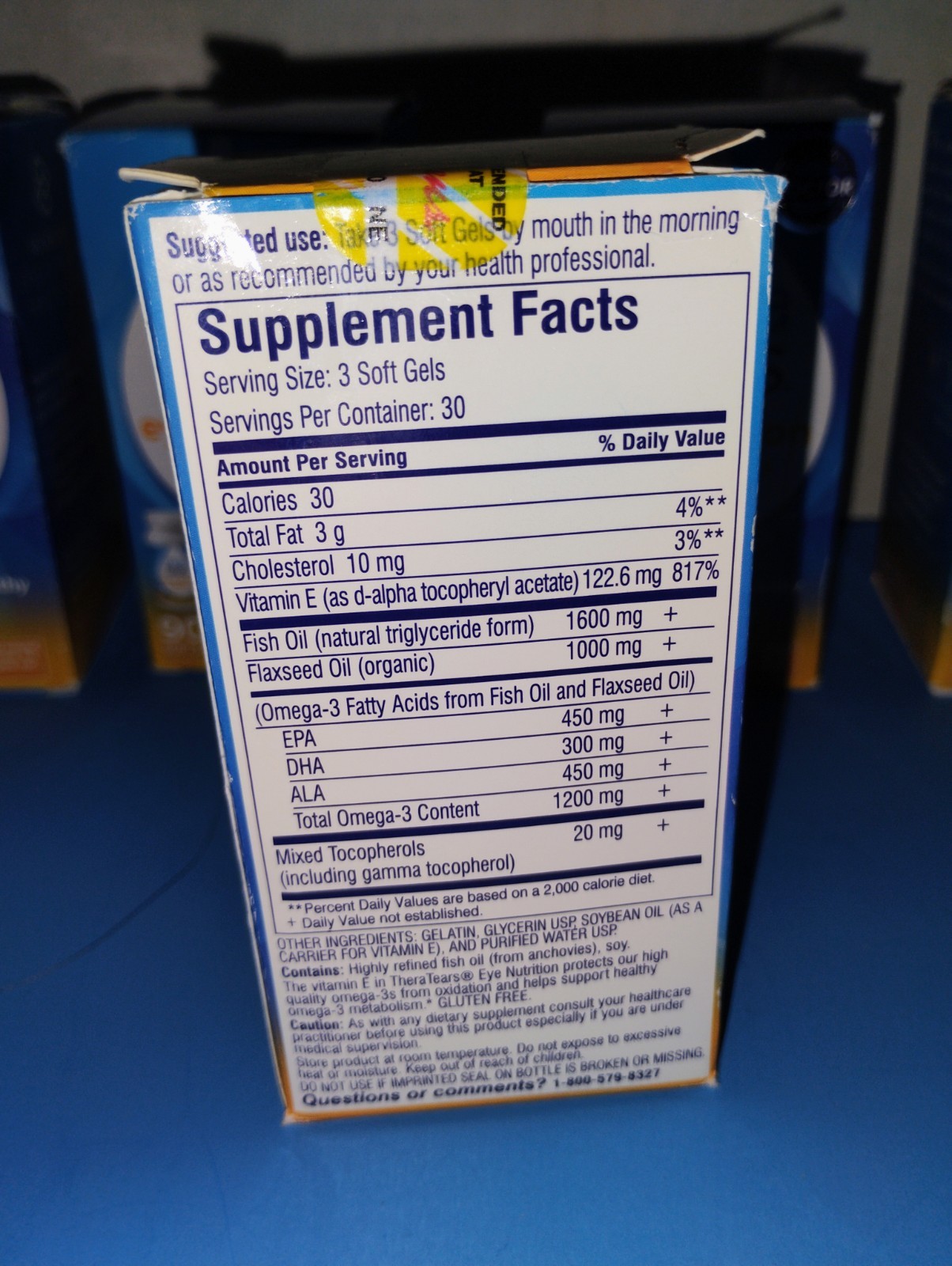 5 Box Thera Tears Eye Nutrition Dry Relief Soft Gels 90 Ea Supplement TheraTears