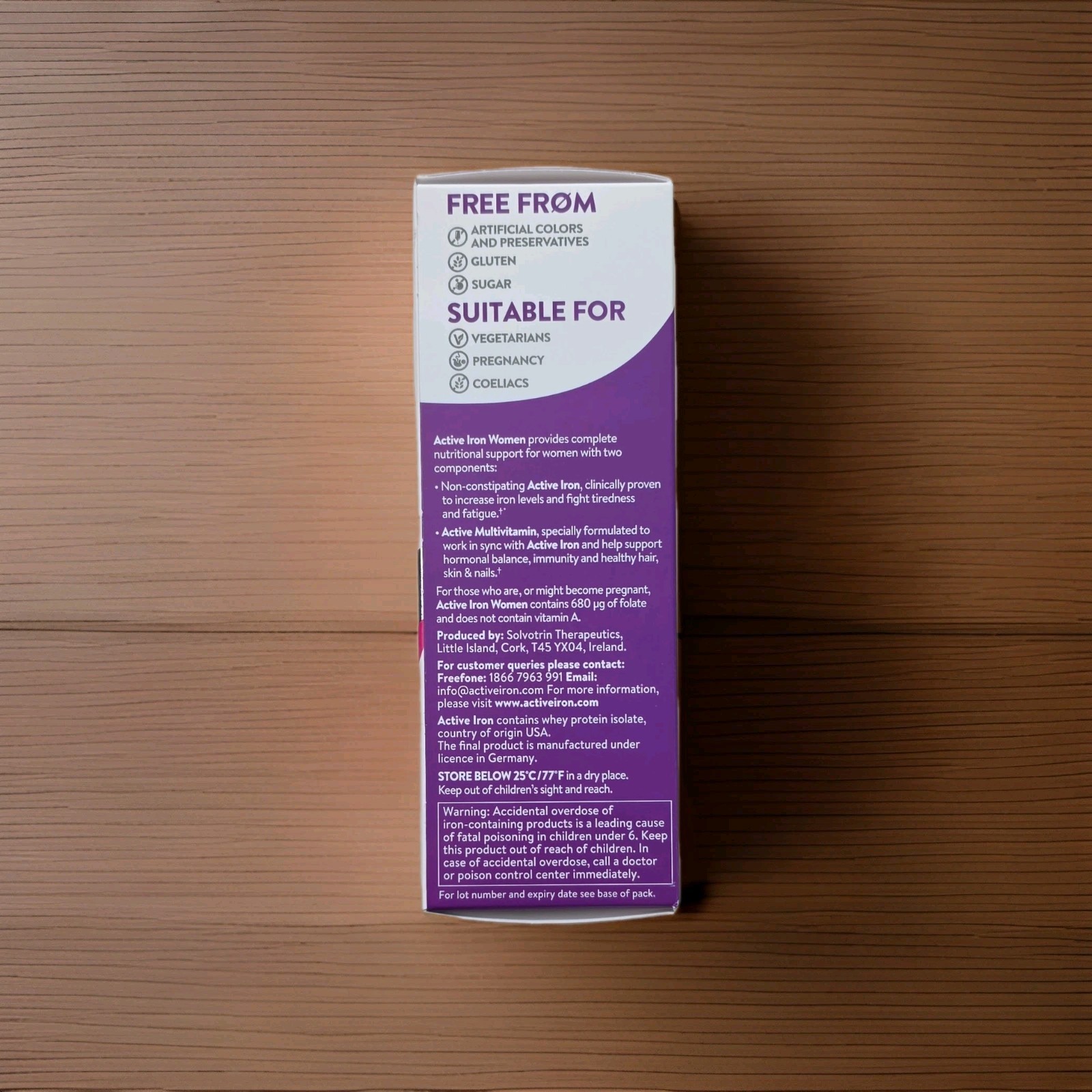 Active Iron Women Iron & Multivitamin 60 Caps/Tablets Vegetarian Gluten-Free