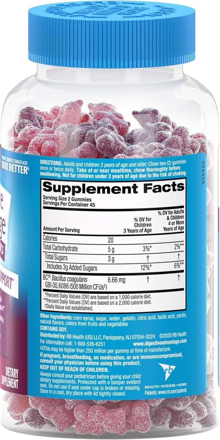 Digestive Advantage Daily Probiotic Gummies for Digestive & Gut Health *2 Pack*