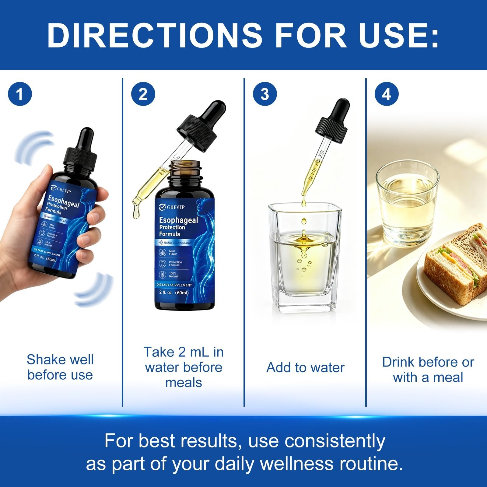 Esophageal Relief Drops with Slippery Elm, Zinc, L-Carnosine & Aloe – Dairy Free