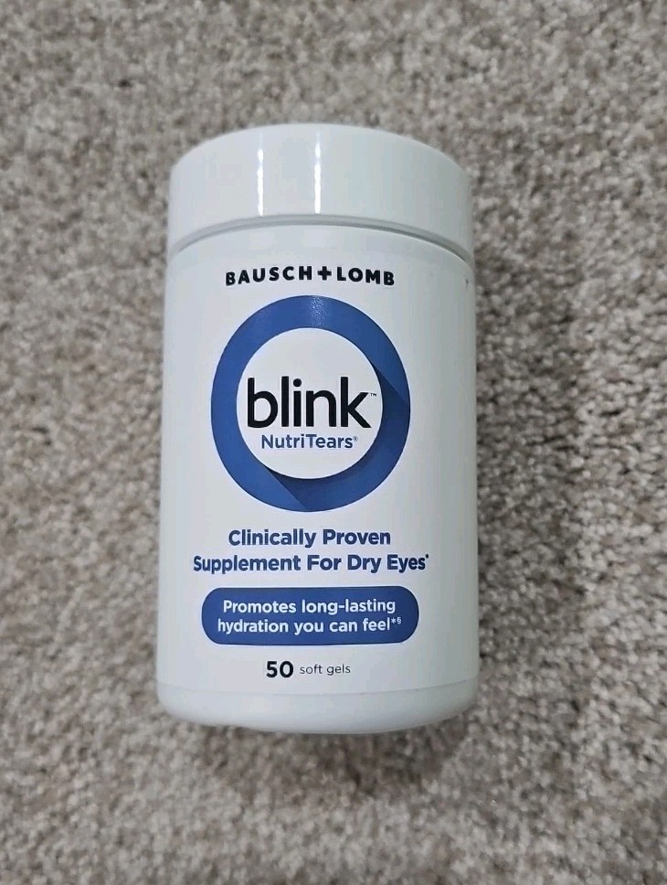 Bausch + Lomb Blink NutriTears Hydration for Dry Eyes 50 Softgels EXP 7/2026