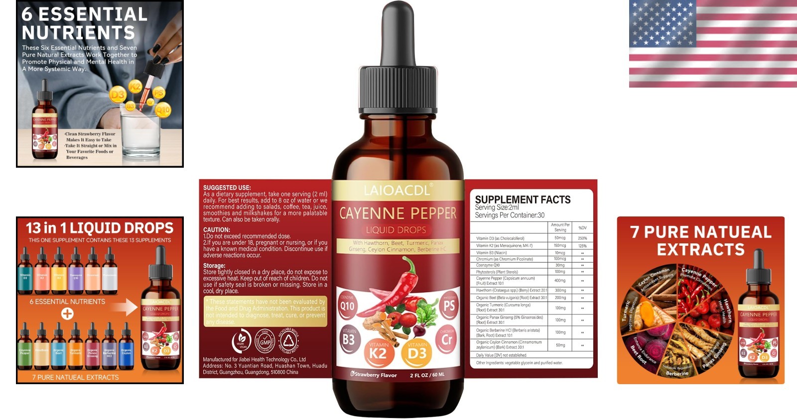 Natural Cayenne Pepper and Berberine Drops – Supports Bone Health & Metabolism
