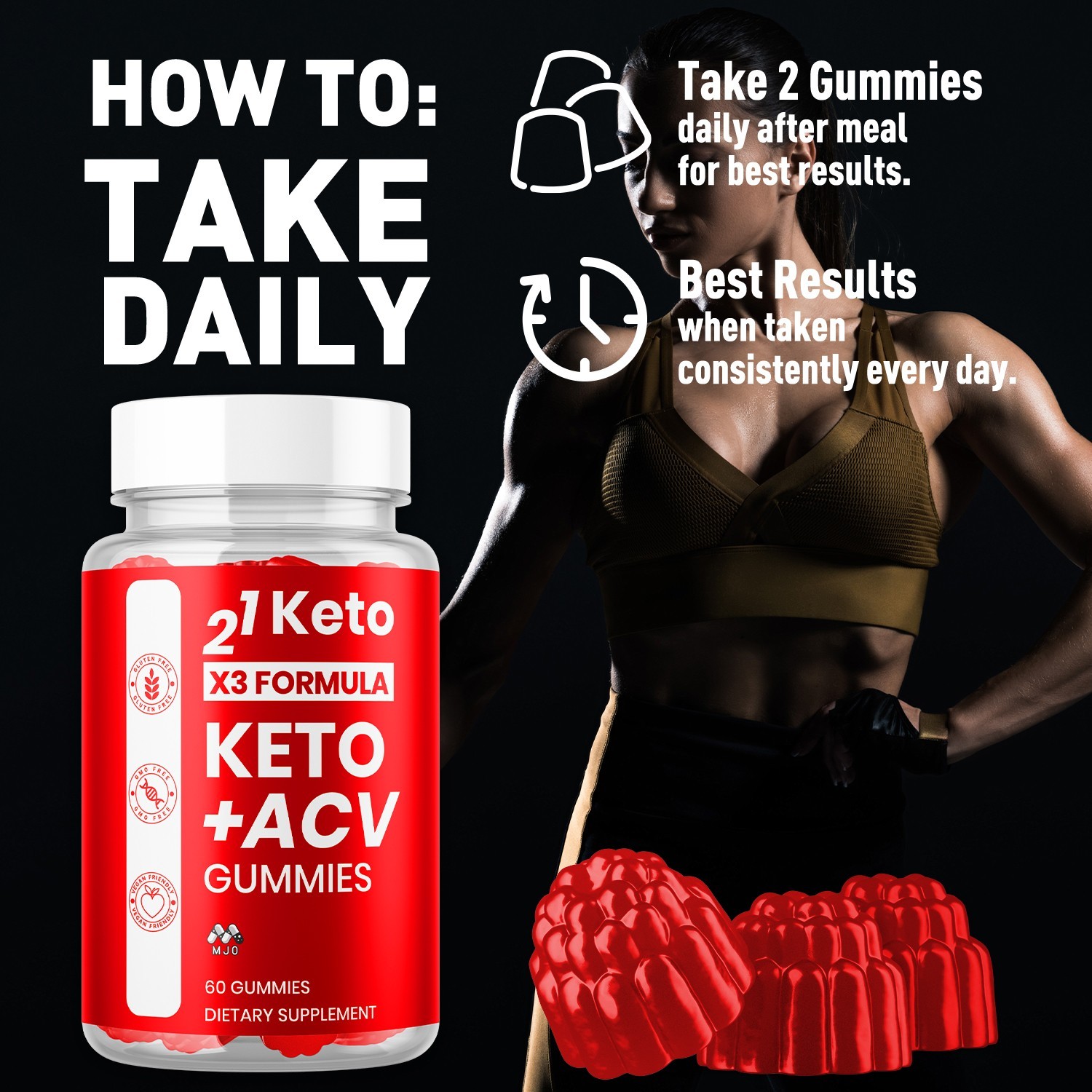 (3 Pack) 21 Keto Nutrition X3 ACV Gummys Vitamin Max Supplement 180 Gummies