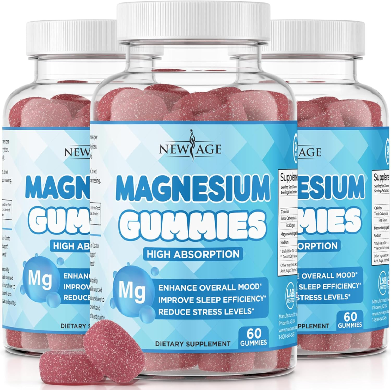Magnesium Gummies – Calming Anti-Stress Gummies, Magnesium Supplement for Adults