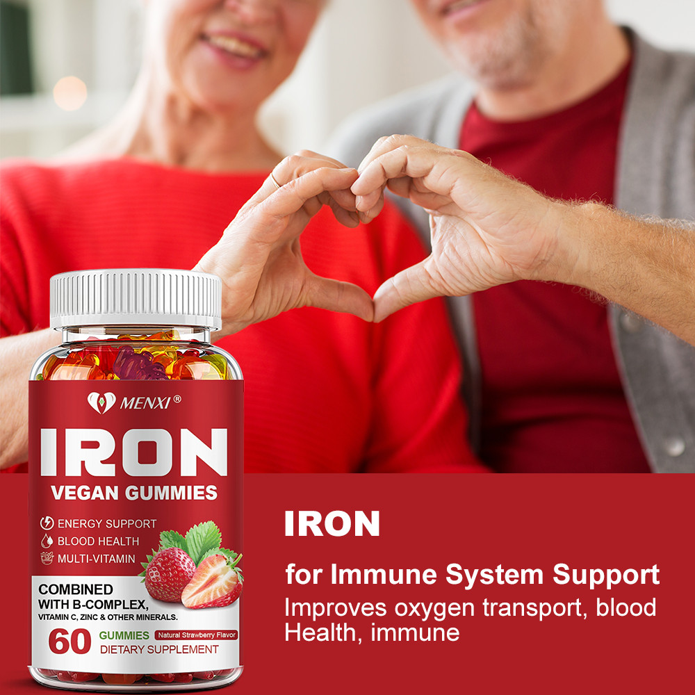 Iron Gummies – with Vitamin C – Energy and Immune Support Hemoglobin Production