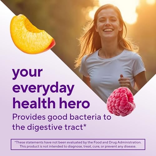 vitafusion Probiotic Gummy Supplements, Raspberry, Peach and Mango Flavors,