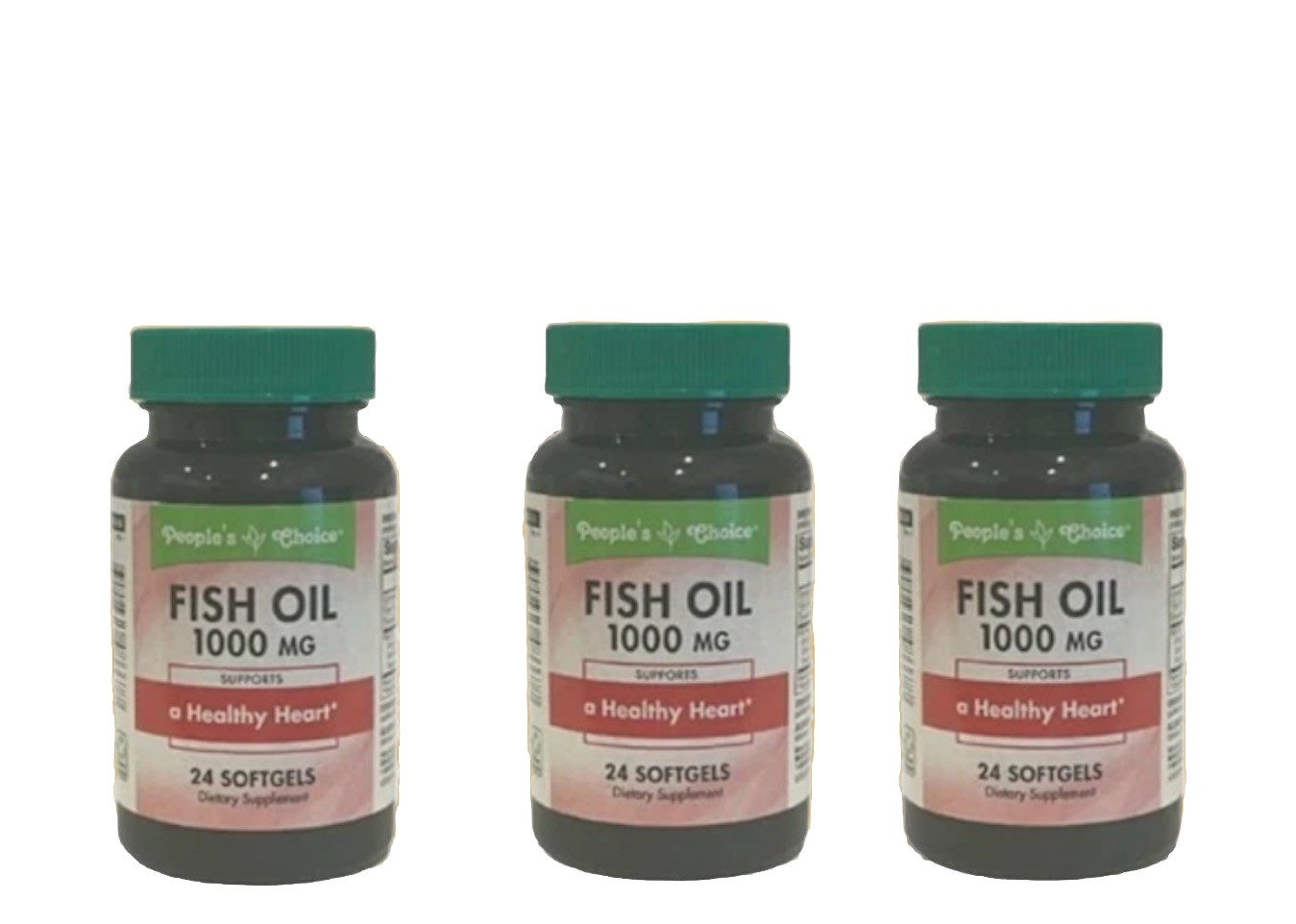 6 Bottles/ 18ct People’s Choice Fish Oil Omega 3 Softgels 1000 MG 07/2028
