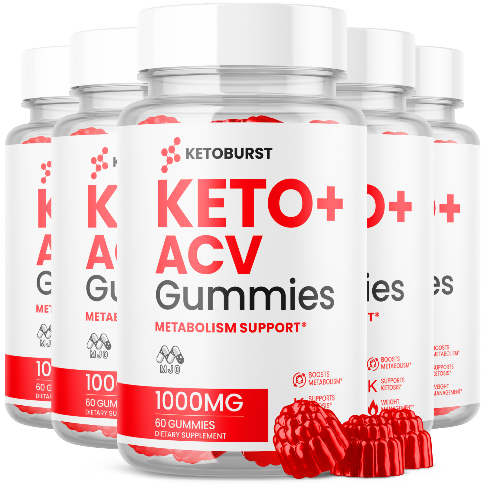 (5 Pack) Keto Burst ACV Keto Gummys Advance Vitamin Max Supplement 300 Gummies