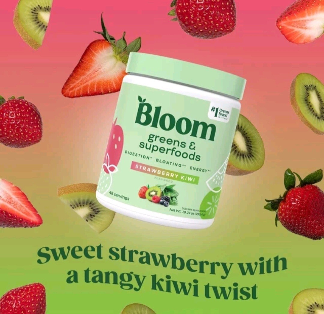 Bloom Nutrition Greens & Superfoods Powder 10.24 Oz Strawberry Kiwi 11/26