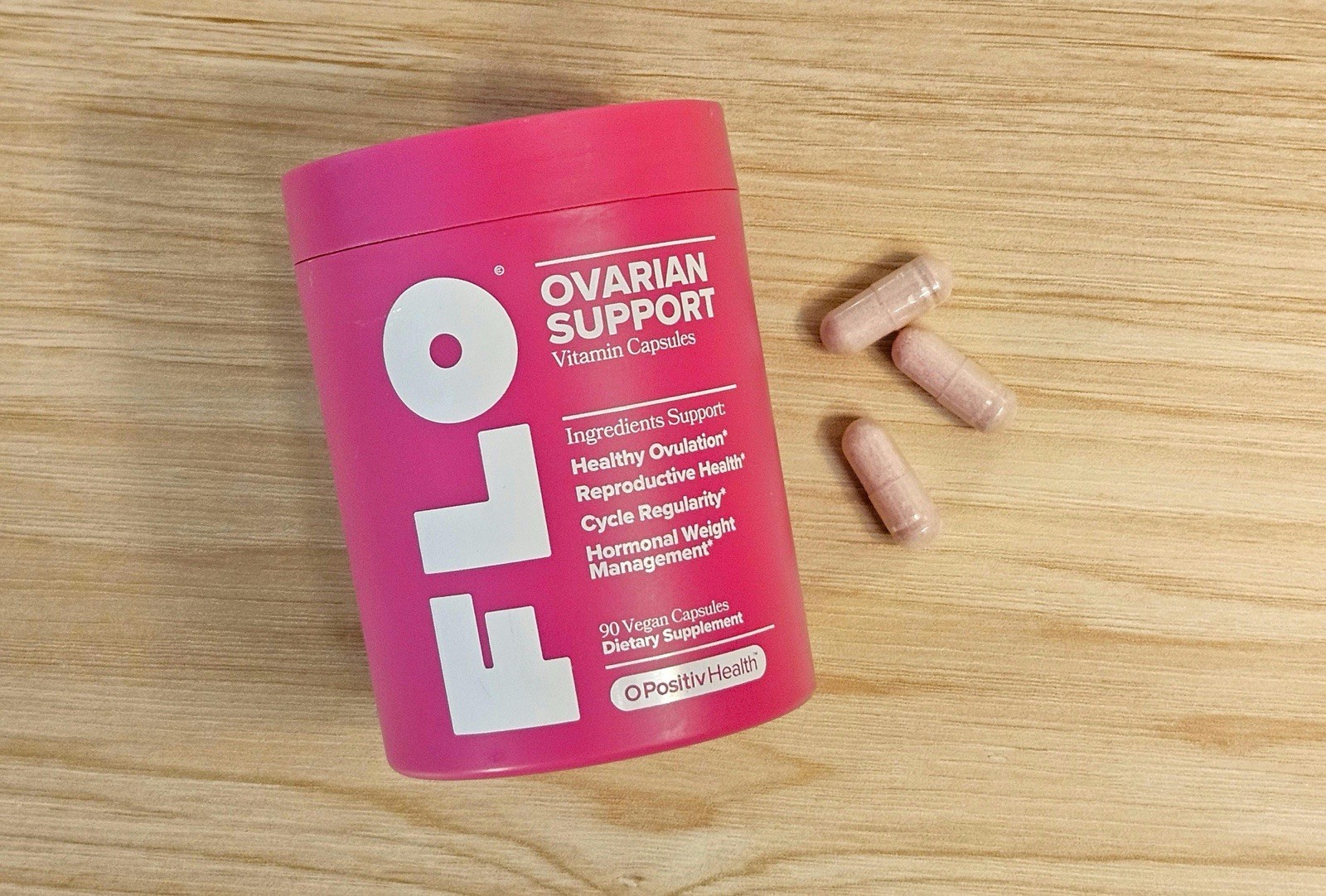 FLO Ovarian Support Vitamin 90 Vegan Capsules Dietary Supplement Hormone Balance
