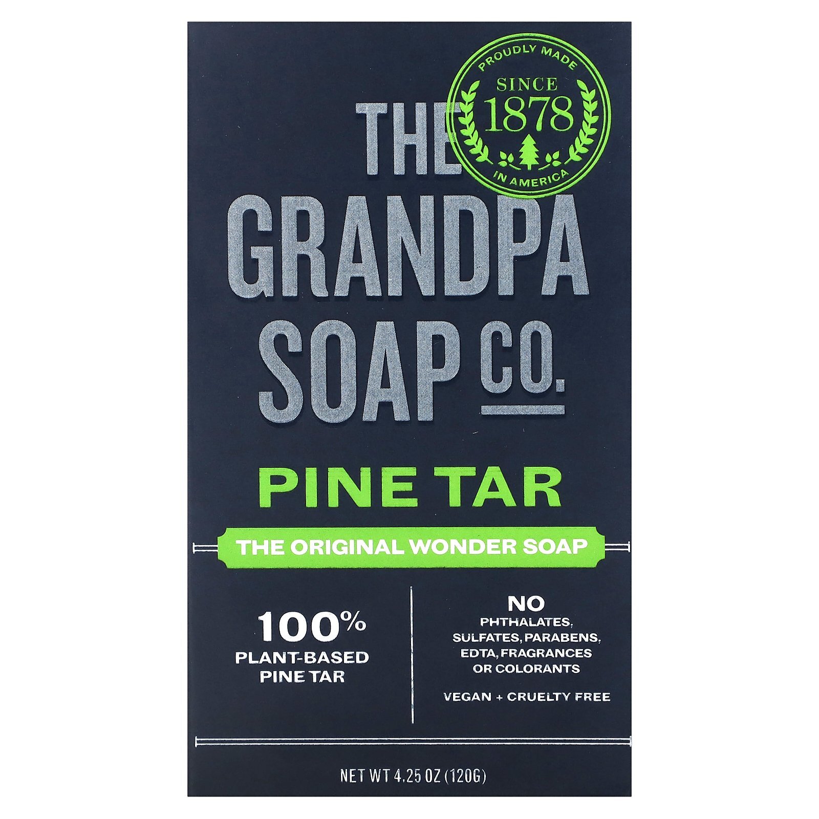 Grandpa s Face Body Hair Bar Soap Pine Tar 4 25 oz 120 g Gluten-Free, No