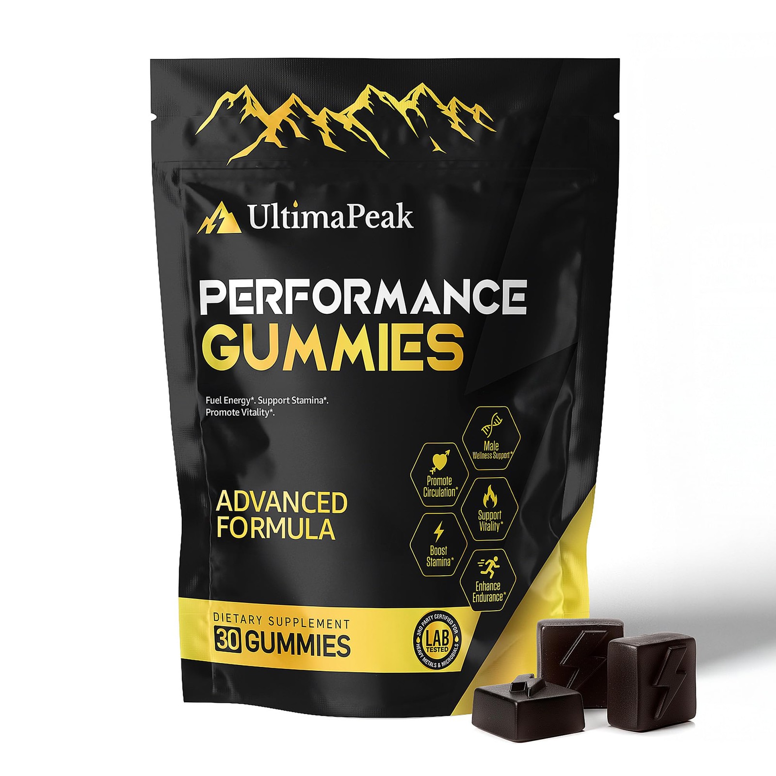 UltimaPeak Pure Himalayan Shilajit Gummies with 30 Count (Pack of 1)