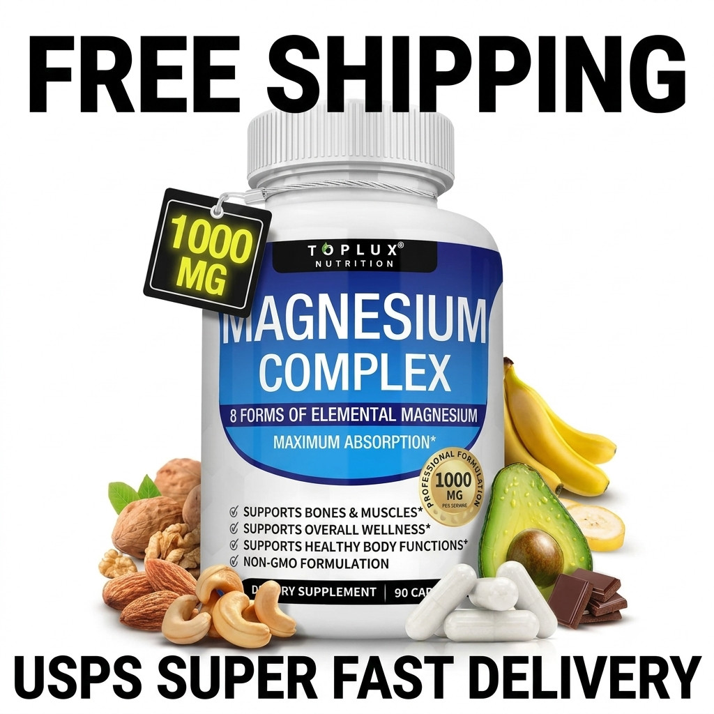 Magnesium Complex 1000mg 8-in-1 Supplement for Sleep, Calm & Cramp 90ct