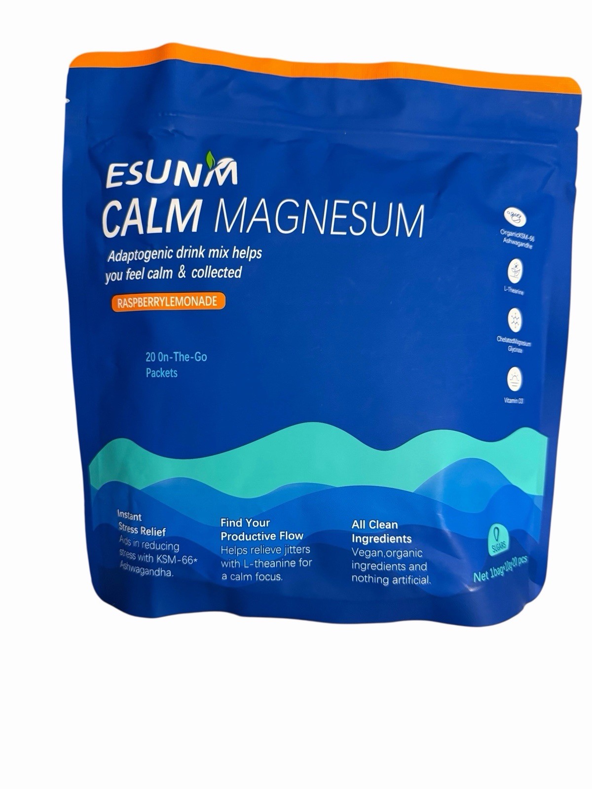 TWO PACK – Esunm Calm Magnesium Individual On the Go Packets Exp 06/07/2027